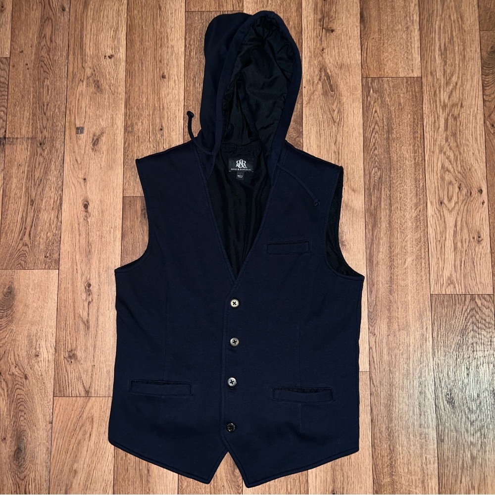 Rock & Republic Dark Navy Vest with Hood